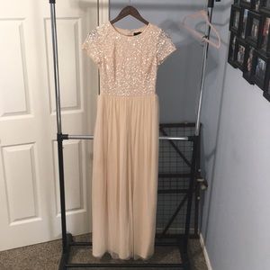Blush/beige sequin Adriana Papell dress